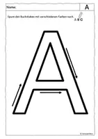 Vorschau - Arbeitsblätter - Buchstabe A, Förderschule, Schreiben, Nachspuren - Seite 2