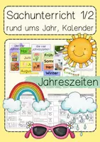 Vorschau - Arbeitsblätter - Jahreszeiten, rund ums Jahr, Kalender Sachunterricht 1 & 2 - Deckblatt