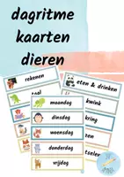 Voorbeeld - Dagritme kaarten (thema dieren) - Voorblad