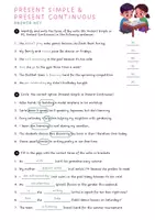 Vorschau - Arbeitsblätter - Present Simple or Present Continuous | Worksheet - Seite 1