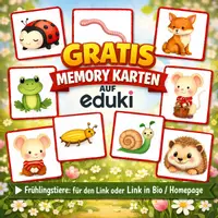 Vorschau - Bildkarten - Gratis Pärchen Karten – Frühlingstiere | Druckvorlage für Kindergarten & Grundschule - Deckblatt