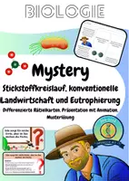 Vorschau - Arbeitsblätter - Mystery: Stickstoffkreislauf; Eutrophierung, konventionelle Landwirtschaft - Deckblatt