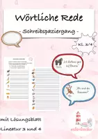 Vorschau - Unterrichtsreihen - Wörtliche Rede Schreibspaziergang Klasse 3/4 - Deckblatt