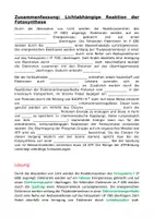 Vorschau - Arbeitsblätter - Lückentext zur Licht- und Dunkelreaktion (Fotosynthese) mit Lösungen - Seite 1