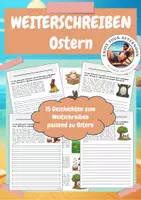 Vorschau - Arbeitsblätter - Geschichten weiterschreiben Ostern 🐰✏️ | 15 Schreibanlässe – Klasse 3–4 | Kreatives Schreiben - Deckblatt