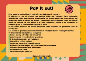 Vista previa - Juegos / Gamificación - POP IT OUT! : Repasamos la gramatica y el vocabulario - página 2