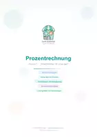 Vorschau - Arbeitsblätter - Klasse 7 Prozentrechnung (Arbeitsblätter) - Deckblatt