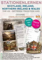 Vorschau - Arbeitsblätter - Stationenlernen - Irland, Nordirland, Wales & Schottland (UK) für den Englischunterricht (Klassen 11-13) - Deckblatt