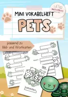 Vorschau - Arbeitsblätter - Pets | Vokabelheft A5 | Wortschatz Haustiere - Deckblatt