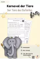 Vorschau - Arbeitsblätter - Karneval der Tiere - Der Tanz des Elefanten (Arbeitsblatt) - Deckblatt