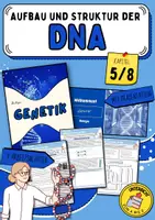 Vorschau - Arbeitsblätter - Aufbau und Struktur der DNA (Entdeckung der DNA / Nukleotide / Basenpaare / Genetik / Biologie) - Deckblatt