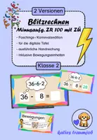 Vorschau - Präsentationen/Tafelbilder - Blitzrechnen Fasching/Karneval (Minusaufgaben ZR 100 mit ZÜ) - Deckblatt