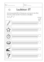 Vorschau - Arbeitsblätter - Laufdiktat "ST" (Klasse 1-2) - Seite 1