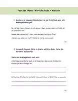 Vorschau - Arbeitsblätter - Test „Wörtliche Rede im Märchen“ – 2-fach-differenziert (Klasse 4–6) - Deckblatt