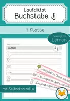 Vorschau - Arbeitsblätter - Laufdiktat Buchstabe Jj für die 1. Klasse - Deckblatt