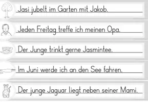 Vorschau - Arbeitsblätter - Laufdiktat Buchstabe Jj für die 1. Klasse - Seite 3