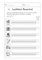 Vorschau - Arbeitsblätter - Laufdiktat Bauernhof (Klasse 1-2) - Seite 1