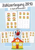 Vorschau - Arbeitsblätter - Einführung Zahlenraum 10 - Zahlzerlegung (differenzierte Arbeitsblätter) - Deckblatt