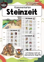 Vorschau - Stationenlernen - Die Steinzeit - Klammerkarten - Lernspiel - Deckblatt