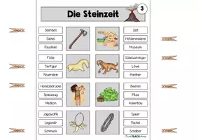 Vorschau - Stationenlernen - Die Steinzeit - Klammerkarten - Lernspiel - Seite 3