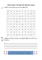 Vorschau - Arbeitsblätter - Word search_20 most common English words (differentiated in two levels) - Deckblatt