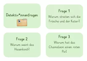 Vorschau - Arbeitsblätter - Detektiv*innenfragen "Die Torte ist weg" - Seite 1