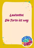 Vorschau - Arbeitsblätter - Laufzettel Die Torte ist weg - Deckblatt