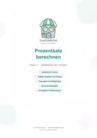 Vorschau - Arbeitsblätter - Klasse 7 Prozentsatz berechnen (Zahlenbude) - Deckblatt