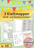 Vorschau - Arbeitsblätter - Klettmappen, Buchstaben untescheiden, Klettmappe, TEACCH, Groß- und Kleinbuchstaben - Deckblatt