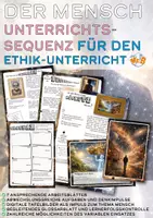 Vorschau - Arbeitsblätter - Unterrichtseinheit zum Thema Mensch (Moral, Verantwortung, Kultur, Freiheit) Ethikunterricht; Klassen 7-8 - Deckblatt