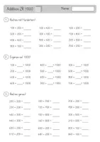 Vorschau - Arbeitsblätter - Addition im Zahlenraum 1000 - Seite 1