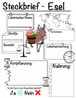 Vorschau - Arbeitsblätter - Tiersteckbriefe - Thema Bauernhof - Klasse 1 - 5 - Seite 1