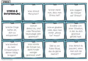 Vorschau - Aufgabenkarten - Stress & Entspannung - Plauderkarten - Seite 1