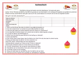Vorschau - Arbeitsblätter - Kuchenschlacht - Logical für die Grundschule #muttertagbeieduki - Deckblatt