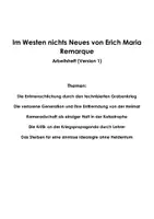 Vorschau - Unterrichtsreihen - Im Westen nichts Neues von Erich Maria Remarque (Arbeitsheft) - Seite 1