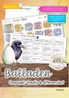 Vorschau - Arbeitsblätter - Onepager im Deutschunterricht - BALLADEN kreativ & differenziert Sek1 - Deckblatt