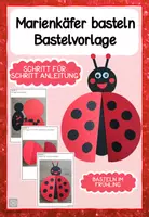 Vorschau - Mal- und Bastelvorlagen - Marienkäfer basteln – Bastelvorlage I Basteln im Frühling - Deckblatt