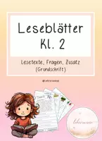 Vorschau - Arbeitsblätter - Leseblätter Kl. 2 für das ganze Schuljahr - Deckblatt