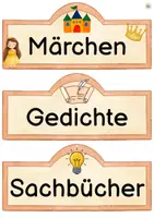 Vorschau - Bildkarten - Leseregal - Schilder für die Beschriftung - Seite 1