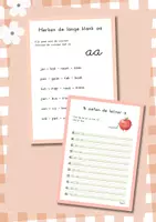Voorbeeld - Schrijfletter a - aa, werkbladen schrijven, groep 3 - Pagina 1