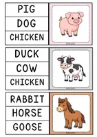 Aperçu - Préparation de séance / Séance complète - Farm animals (Clip cards) - Page 2