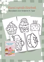 Voorbeeld - Kawaii cupcake kleurboek kleurplaten - Voorblad