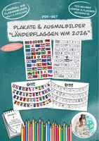 Vorschau - Arbeitsblätter - Plakat / Ausmalbilder Flaggen Teilnehmerländer "Fussball WM 2026" - Deckblatt
