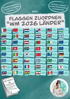 Vorschau - Arbeitsblätter - Zuordnungsspiel Flaggen Teilnehmerländer "Fussball WM 2026" - Deckblatt