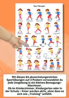 Vorschau - Poster - Lernposter Bewegung: 84 Sportübungen auf einen Blick für Schule & Kindergarten - Seite 1
