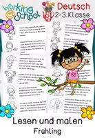 Vorschau - Arbeitsblätter - Frühling | Lesen und malen - Deckblatt