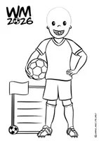 Vorschau - Spiele - Ausmalbild selbstgestaltbares Kind "Fussball WM 2026" gratis! - Seite 1