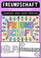 Vorschau - Mal- und Bastelvorlagen - Freundschaft Bild Grundschule Ausmalbilder Freundschaft Grundschule - Deckblatt