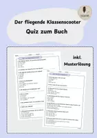 Vorschau - Quiz - Der fliegende Klassenscooter Quiz zum Buch - Deckblatt