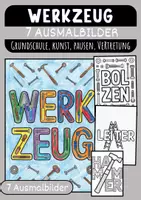 Vorschau - Mal- und Bastelvorlagen - Werkzeug Malvorlagen Ausmalbilder Poster kreative Werkzeug Grundschule - Deckblatt